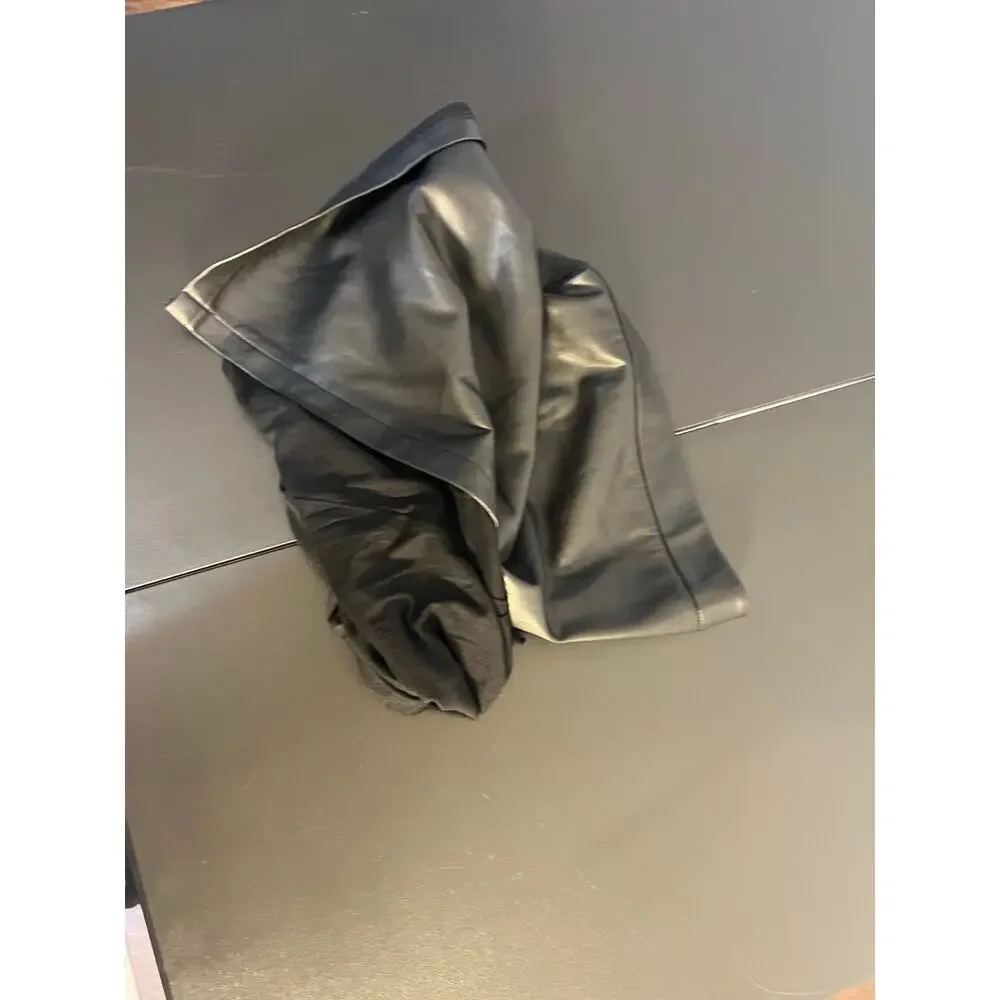 Universal Standard Black Faux Leather Mixed Media Pull-On A-Line Skirt Women